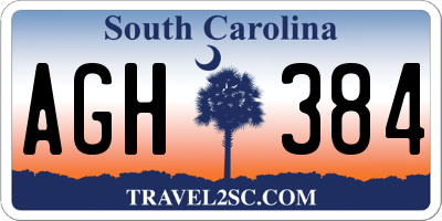 SC license plate AGH384