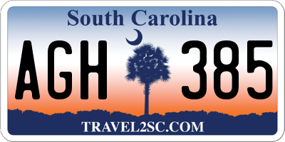 SC license plate AGH385