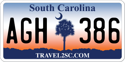 SC license plate AGH386