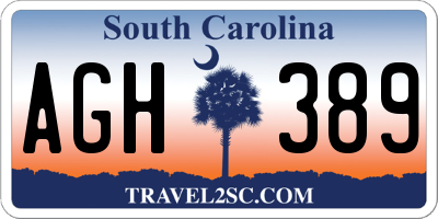 SC license plate AGH389