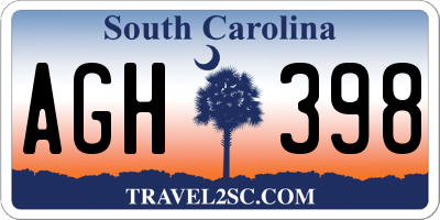 SC license plate AGH398