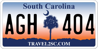 SC license plate AGH404