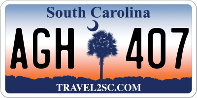 SC license plate AGH407
