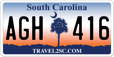 SC license plate AGH416