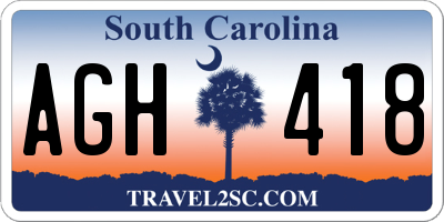 SC license plate AGH418