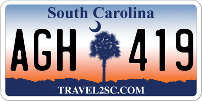 SC license plate AGH419