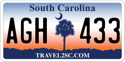 SC license plate AGH433