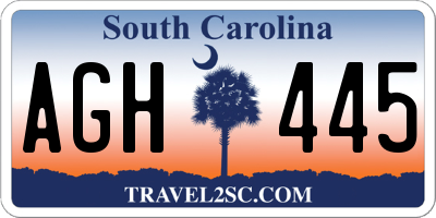 SC license plate AGH445
