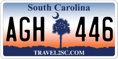 SC license plate AGH446
