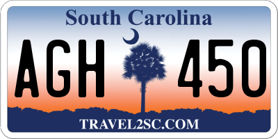 SC license plate AGH450