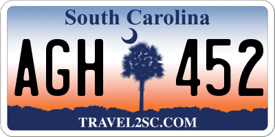 SC license plate AGH452