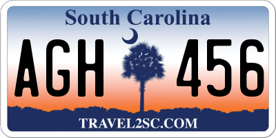 SC license plate AGH456