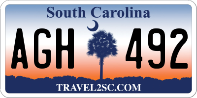 SC license plate AGH492
