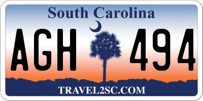 SC license plate AGH494