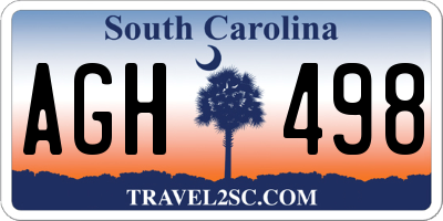 SC license plate AGH498
