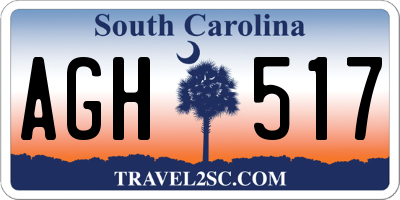 SC license plate AGH517
