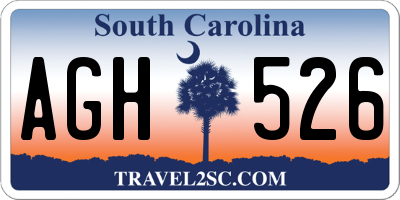 SC license plate AGH526