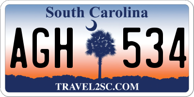 SC license plate AGH534