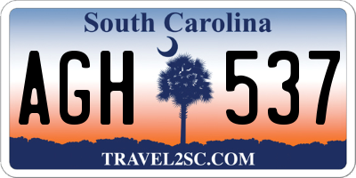 SC license plate AGH537