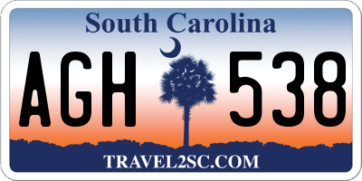SC license plate AGH538