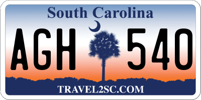 SC license plate AGH540