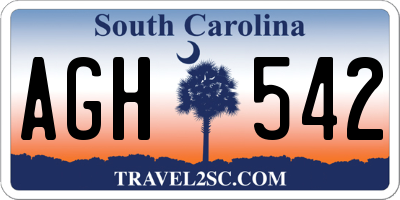 SC license plate AGH542