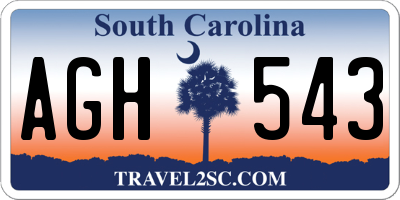 SC license plate AGH543