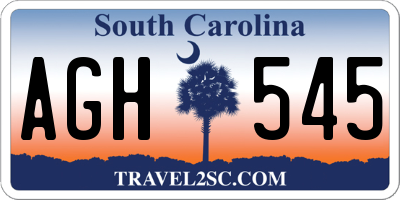 SC license plate AGH545
