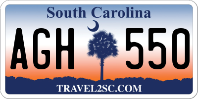 SC license plate AGH550