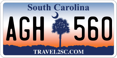 SC license plate AGH560