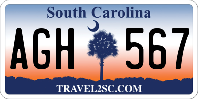 SC license plate AGH567
