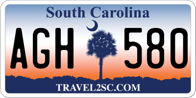 SC license plate AGH580