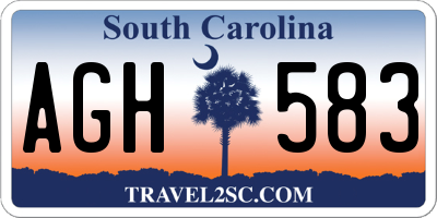 SC license plate AGH583
