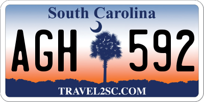 SC license plate AGH592