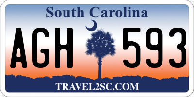 SC license plate AGH593