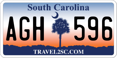 SC license plate AGH596