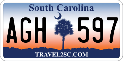 SC license plate AGH597