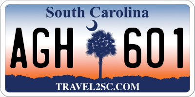 SC license plate AGH601
