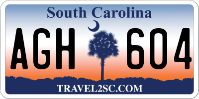 SC license plate AGH604
