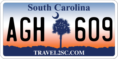 SC license plate AGH609