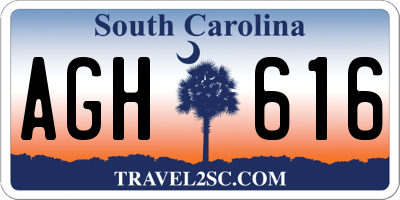 SC license plate AGH616