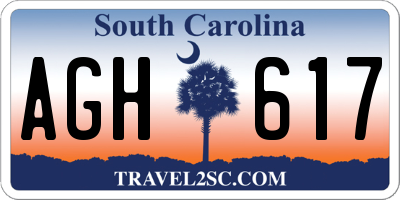 SC license plate AGH617