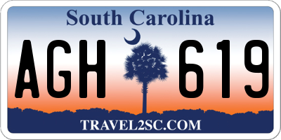 SC license plate AGH619