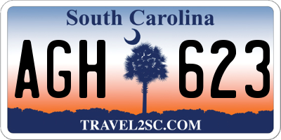SC license plate AGH623