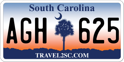 SC license plate AGH625