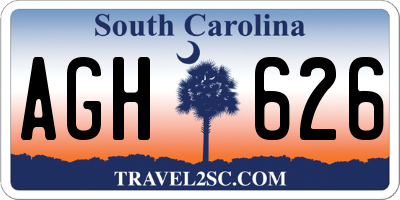 SC license plate AGH626