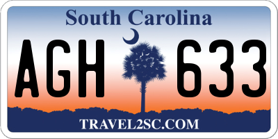 SC license plate AGH633