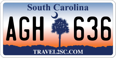 SC license plate AGH636