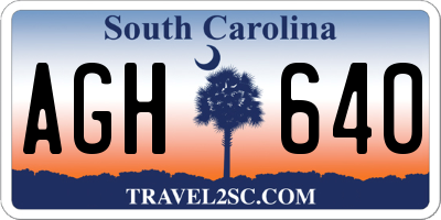 SC license plate AGH640