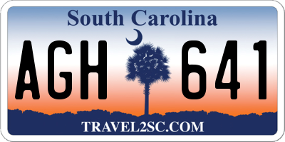 SC license plate AGH641
